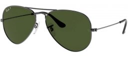 Sunglasses - Ray-Ban® - Ray-Ban® RB3025 AVIATOR LARGE METAL - 004/58  GUNMETAL // CRYSTAL GREEN POLARIZED