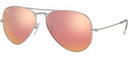 Lunettes de soleil - Ray-Ban® - Ray-Ban® RB3025 AVIATOR LARGE METAL - 019/Z2 MATTE SILVER // BROWN MIRROR PINK