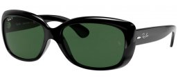 Sunglasses - Ray-Ban® - Ray-Ban® RB4101 JACKIE OHH - 601/58 BLACK // CRYSTAL GREEN POLARIZED