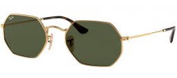 Lunettes de soleil - Ray-Ban® - Ray-Ban® RB3556N OCTAGONAL - 001 GOLD // GREEN