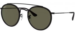 Gafas de Sol - Ray-Ban® - Ray-Ban® RB3647N ROUND DOUBLE BRIDGE - 002/58 BLACK // GREEN POLARIZED