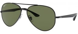 Sunglasses - Ray-Ban® - Ray-Ban® RB3675 - 002/58 BLACK // GREEN POLARIZED