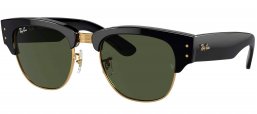 Gafas de Sol - Ray-Ban - RB0316S MEGA CLUBMASTER - 901/31 BLACK ON GOLD // DARK GREEN