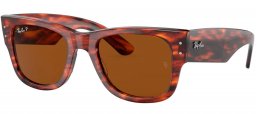 Gafas de Sol - Ray-Ban - RB0840S MEGA WAYFARER - 954/57 STRIPED HAVANA // BROWN POLARIZED