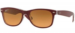 Gafas de Sol - Ray-Ban - RB2132 NEW WAYFARER - 6054M2 TOP BORDEAUX ON TRANSPARENT // BROWN GRADIENT POLARIZED