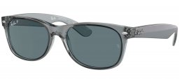 Gafas de Sol - Ray-Ban - RB2132 NEW WAYFARER - 64503R TRANSPARENT GREY // DARK BLUE POLARIZED