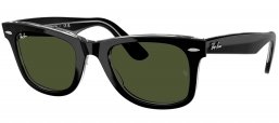 Gafas de Sol - Ray-Ban - RB2140 ORIGINAL WAYFARER - 129431  BLACK ON TRANSPARENT // GREEN