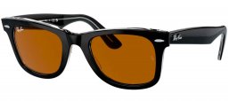 Gafas de Sol - Ray-Ban - RB2140 ORIGINAL WAYFARER - 129433  BLACK ON TRANSPARENT // DARK BROWN