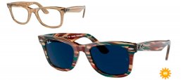 Gafas de Sol - Ray-Ban - RB2140 ORIGINAL WAYFARER - 1387GG  PHOTOCHROMATIC STRIPED GREY // TRANSITIONS 8 SAPPHIRE PHOTOCHROMATIC