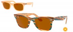 Gafas de Sol - Ray-Ban - RB2140 ORIGINAL WAYFARER - 140833  PHOTOCHROMATIC STRIPED BROWN // DARK BROWN