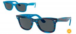 Gafas de Sol - Ray-Ban - RB2140 ORIGINAL WAYFARER - 1409B1  PHOTOCHROMATIC STRIPED BLUE // DARK GREY