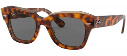 Gafas de Sol - Ray-Ban - RB2186 STATE STREET - 1292B1 HAVANA ON TRANSPARENT LIGHT BROWN // DARK GREY