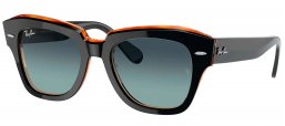 Gafas de Sol - Ray-Ban - RB2186 STATE STREET - 132241 BLACK ON TRANSPARENT BROWN // GREY VINTAGE