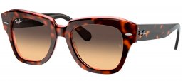 Gafas de Sol - Ray-Ban - RB2186 STATE STREET - 1324BG HAVANA ON TRANSPARENT PINK // BROWN VINTAGE