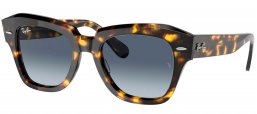 Gafas de Sol - Ray-Ban - RB2186 STATE STREET - 133286 YELLOW HAVANA // LIGHT BLUE GRADIENT GREY