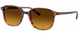 Gafas de Sol - Ray-Ban - RB2193 LEONARD - 138085  BROWN AND RED STRIPED // BROWN GRADIENT