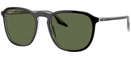 Gafas de Sol - Ray-Ban - RB2203 - 919/58  BLACK ON TRANSPARENT // GREEN POLARIZED