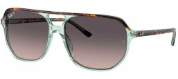 Gafas de Sol - Ray-Ban - RB2205 BILL ONE - 1376M3  HAVANA ON TRANSPARENT GREEN // GREY GRADIENT POLARIZED