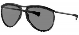Gafas de Sol - Ray-Ban - RB2219 OLYMPIAN AVIATOR - 1305B1 TOP WRINKLED BLACK ON BLACK // DARK GREY