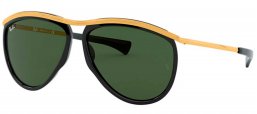 Gafas de Sol - Ray-Ban - RB2219 OLYMPIAN AVIATOR - 901/31 BLACK // GREEN