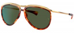 Gafas de Sol - Ray-Ban - RB2219 OLYMPIAN AVIATOR - 954/31 STRIPPED HAVANA // GREEN