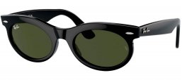 Gafas de Sol - Ray-Ban - RB2242 WAYFARER OVAL - 901/31 BLACK // GREEN