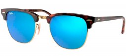Gafas de Sol - Ray-Ban - RB3016 CLUBMASTER - 114517 SAND HAVANA GOLD // GREY MIRROR BLUE