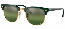 Gafas de Sol - Ray-Ban - RB3016 CLUBMASTER - 1368G4 GREEN ON GOLD // SILVER GRADIENT GREEN MIRROR POLARIZED