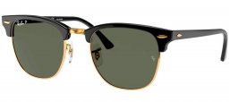 Gafas de Sol - Ray-Ban - RB3016 CLUBMASTER - 901/58 BLACK // CRYSTAL GREEN POLARIZED