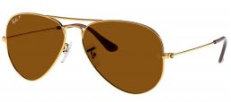 Gafas de Sol - Ray-Ban - RB3025 AVIATOR LARGE METAL - 001/57  GOLD // CRYSTAL BROWN POLARIZED