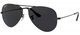 Gafas de Sol - Ray-Ban - RB3025 AVIATOR LARGE METAL - 002/48 BLACK // BLACK POLARIZED