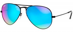 Gafas de Sol - Ray-Ban - RB3025 AVIATOR LARGE METAL - 002/4O SHINY BLACK // MIRROR BLUE GRADIENT