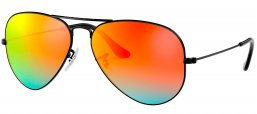 Gafas de Sol - Ray-Ban - RB3025 AVIATOR LARGE METAL - 002/4W SHINY BLACK // MIRROR RED GRADIENT