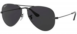 Gafas de Sol - Ray-Ban - RB3025 AVIATOR LARGE METAL - 002/58  BLACK // CRYSTAL GREEN POLARIZED