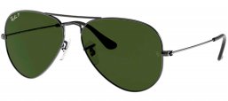 Gafas de Sol - Ray-Ban - RB3025 AVIATOR LARGE METAL - 004/58  GUNMETAL // CRYSTAL GREEN POLARIZED