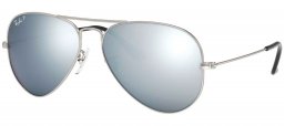 Gafas de Sol - Ray-Ban - RB3025 AVIATOR LARGE METAL - 019/W3 MATTE SILVER // SILVER MIRROR POLARIZED