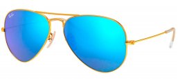 Gafas de Sol - Ray-Ban - RB3025 AVIATOR LARGE METAL - 112/17 MATTE GOLD // CRYSTAL GREEN MIRROR MULTILAYER BLUE