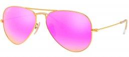 Gafas de Sol - Ray-Ban - RB3025 AVIATOR LARGE METAL - 112/1Q MATTE GOLD  // BROWN MIRROR FUCSIA POLARIZED