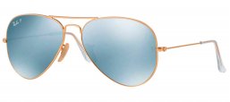 Gafas de Sol - Ray-Ban - RB3025 AVIATOR LARGE METAL - 112/W3 MATTE GOLD // DARK GREY MIRROR POLARIZED