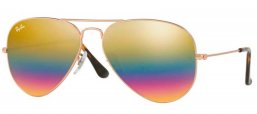 Gafas de Sol - Ray-Ban - RB3025 AVIATOR LARGE METAL - 9020C4 METALLIC LIGHT BRONZE // LIGHT GREY MIRROR RAINBOW 3