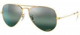 Gafas de Sol - Ray-Ban - RB3025 AVIATOR LARGE METAL - 9196G6 LEGEND GOLD // CLEAR GRADIENT DARK BLUE POLARIZED