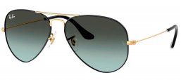 Gafas de Sol - Ray-Ban - RB3025 AVIATOR LARGE METAL - 9271GK  BLACK ON ARISTA // BLACK GRADIENT AZURE