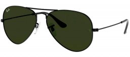 Gafas de Sol - Ray-Ban - RB3025 AVIATOR LARGE METAL - L2823 BLACK // CRYSTAL GREEN