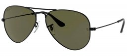 Gafas de Sol - Ray-Ban - RB3025 AVIATOR LARGE METAL - W3361 MATTE BLACK // GREEN POLARIZED