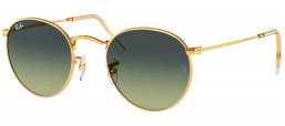 Gafas de Sol - Ray-Ban - RB3447 ROUND METAL - 001/BH GOLD // GREEN VINTAGE GRADIENT