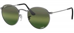 Gafas de Sol - Ray-Ban - RB3447 ROUND METAL - 004/G4 GUNMETAL // GREEN GRADIENT MIRROR SILVER POLARIZED