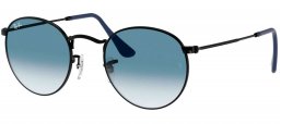 Gafas de Sol - Ray-Ban - RB3447 ROUND METAL - 006/3F MATTE BLACK // CRYSTAL GRADIENT LIGHT BLUE