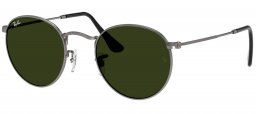 Gafas de Sol - Ray-Ban - RB3447 ROUND METAL - 029 MATTE GUNMETAL // CRYSTAL GREEN