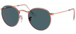 Gafas de Sol - Ray-Ban - RB3447 ROUND METAL - 9202R5 ROSE GOLD // BLUE ANTIREFLECTION