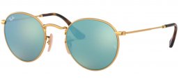 Gafas de Sol - Ray-Ban - RB3447N ROUND METAL - 001/30 SHINY GOLD // GREY FLASH